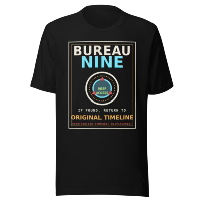 Black Bureau Nine Deep Access T-shirt mockup